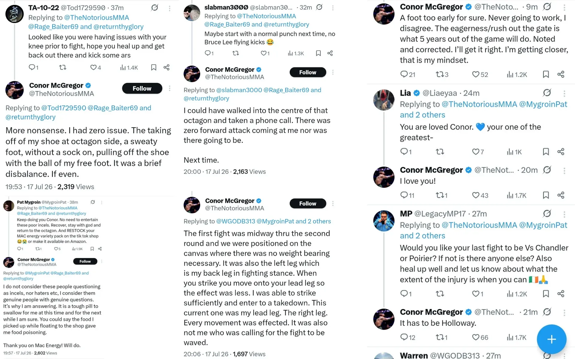 Conor McGregor tweets screenshots part 2